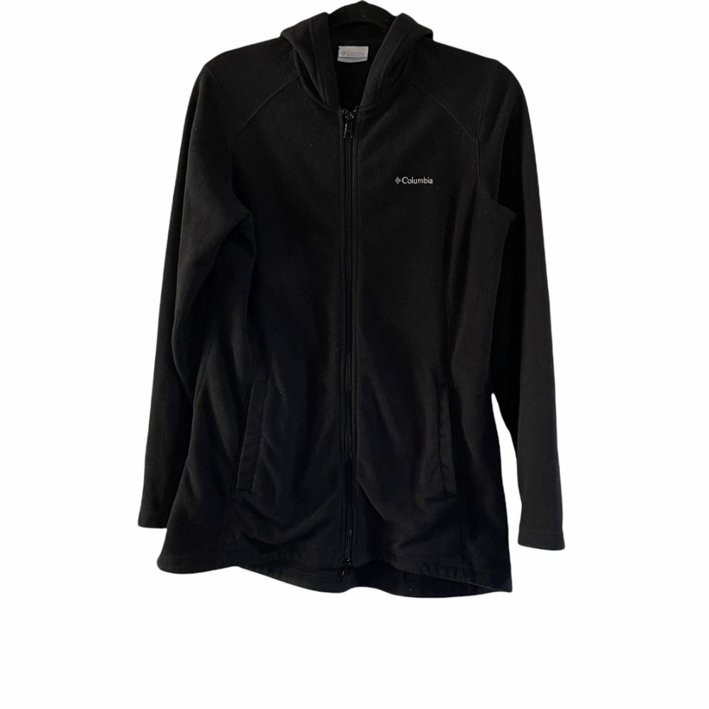 Women's Columbia Black Fleece Full Zip Jacket with Hood Size M